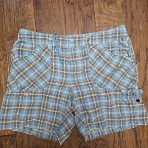 Women’s Blue Plaid Casual Shorts